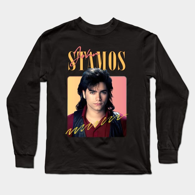 John Stamos ///// 80s Aesthetic Design Long Sleeve T-Shirt by DankFutura